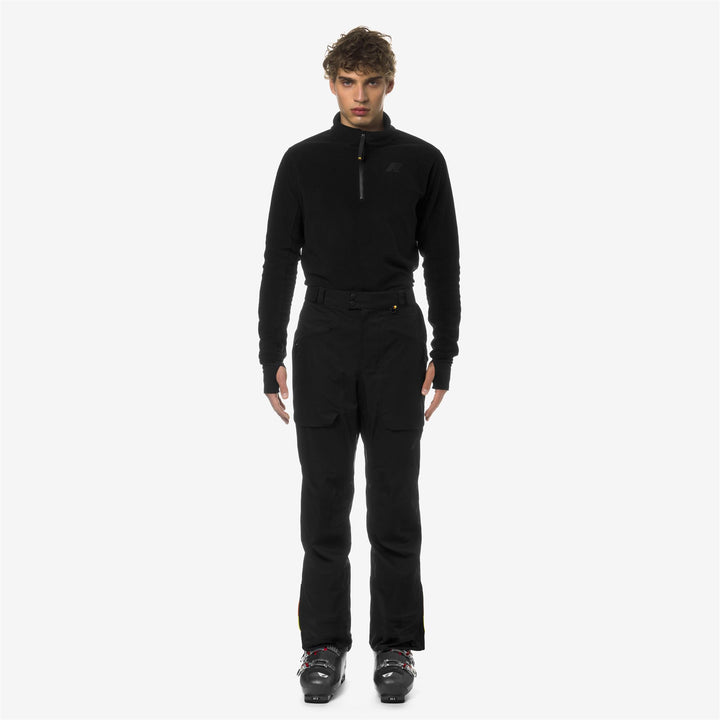 Pants Man AUSSOIS MICRO TWILL 3 LAYERS Sport Trousers BLACK PURE Dressed Back (jpg Rgb)		