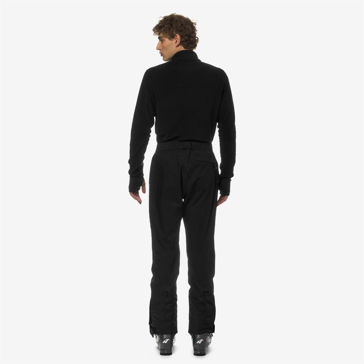 Pants Man AUSSOIS MICRO TWILL 3 LAYERS Sport Trousers BLACK PURE Dressed Front Double		