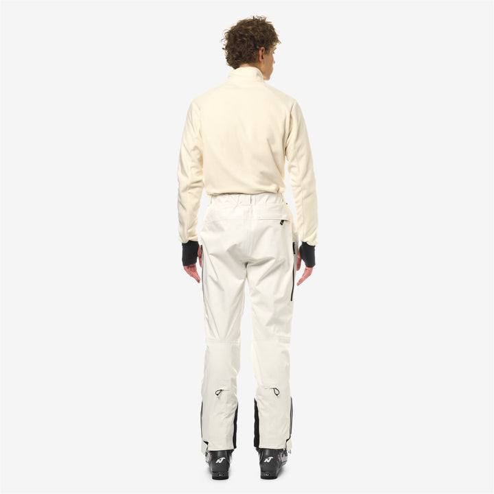 Pants Man AUSSOIS MICRO TWILL 3 LAYERS Sport Trousers WHITE GARDENIA Dressed Front Double		