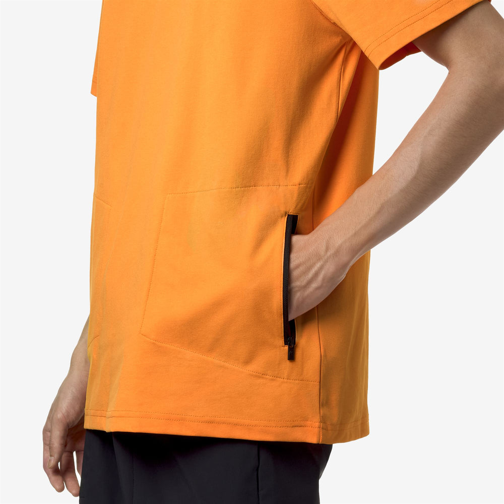 Orange Unisex Travel T-Shirt with Water-Resistant Features 02