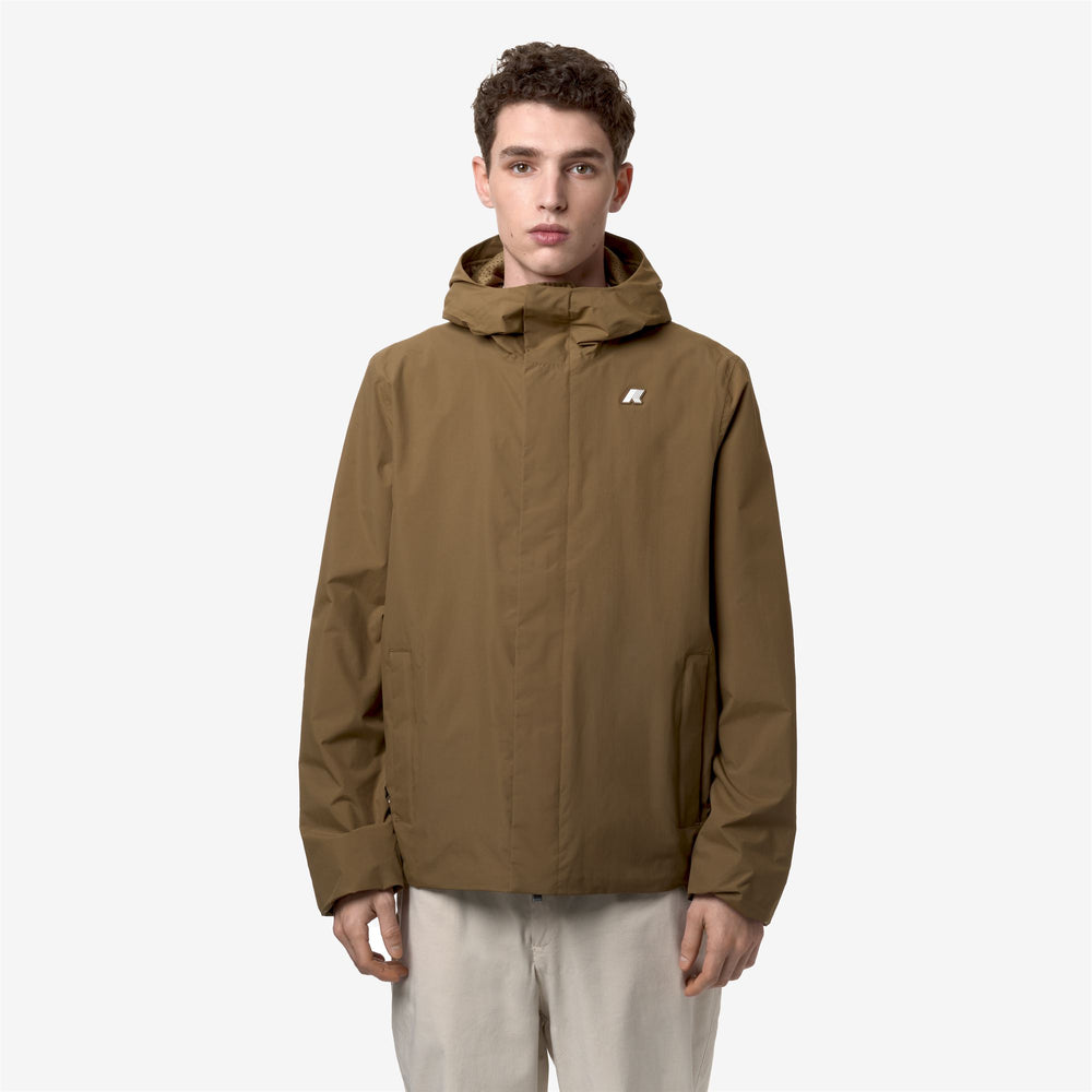 Brown Men's Short Jacket for Spring Weather with Recycled Materials 02