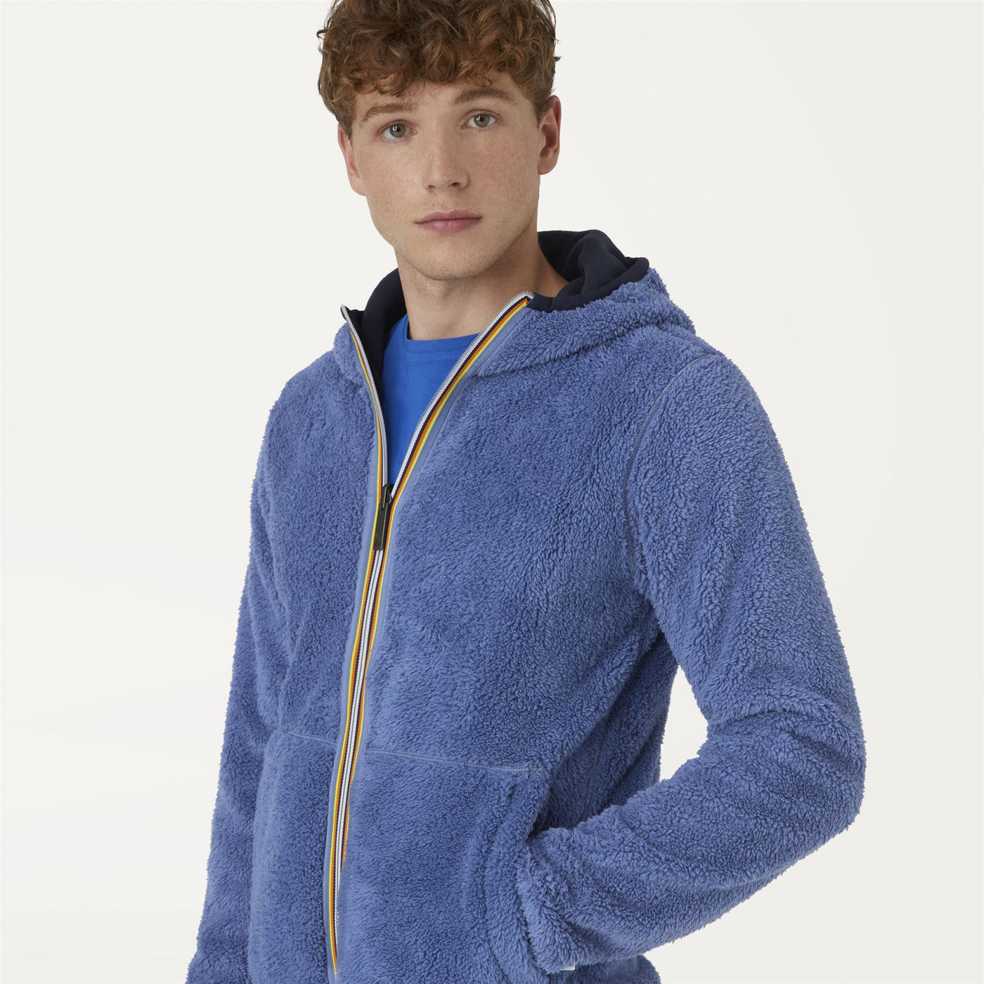 Fleece Man JACQUES POLAR DOUBLE Jacket BLUE DEPTH - BLUE ASH Detail Double				