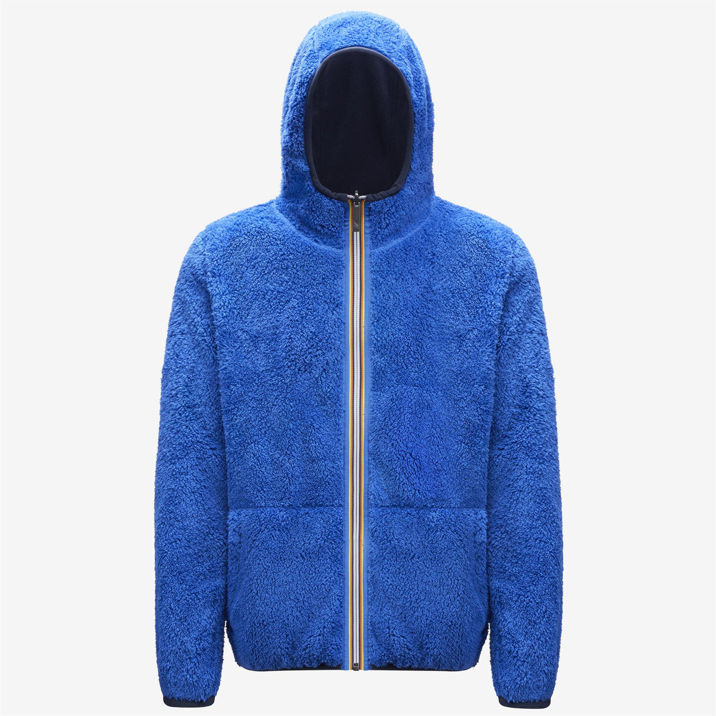 Fleece Man JACQUES POLAR DOUBLE Jacket BLUE DEPTH - BLUE ROYAL MARINE Dressed Front (jpg Rgb)	