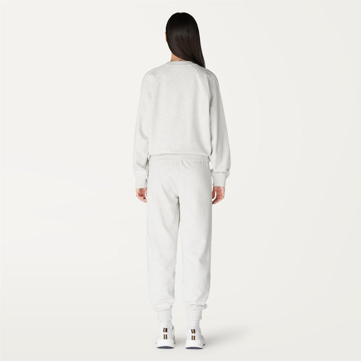Pants Woman INES Sport Trousers WHITE  MELANGE Dressed Front Double		