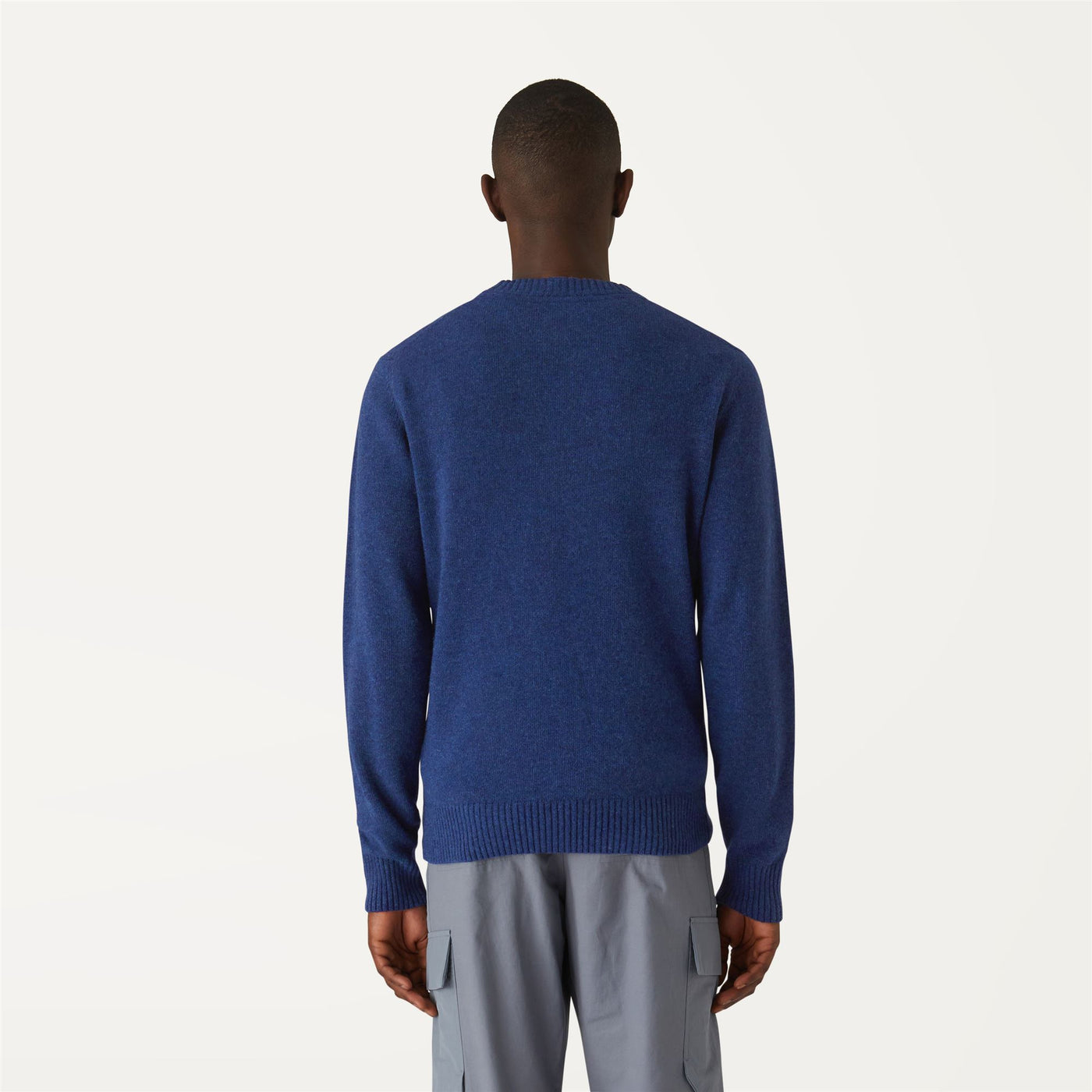 Knitwear Man SEBASTIEN LAMBSWOOL Pull  Over BLUE MEDIEVAL Dressed Front Double		