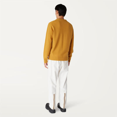 Knitwear Man SEBASTIEN LAMBSWOOL Pull  Over YELLOW RASPBERRY Dressed Front Double		