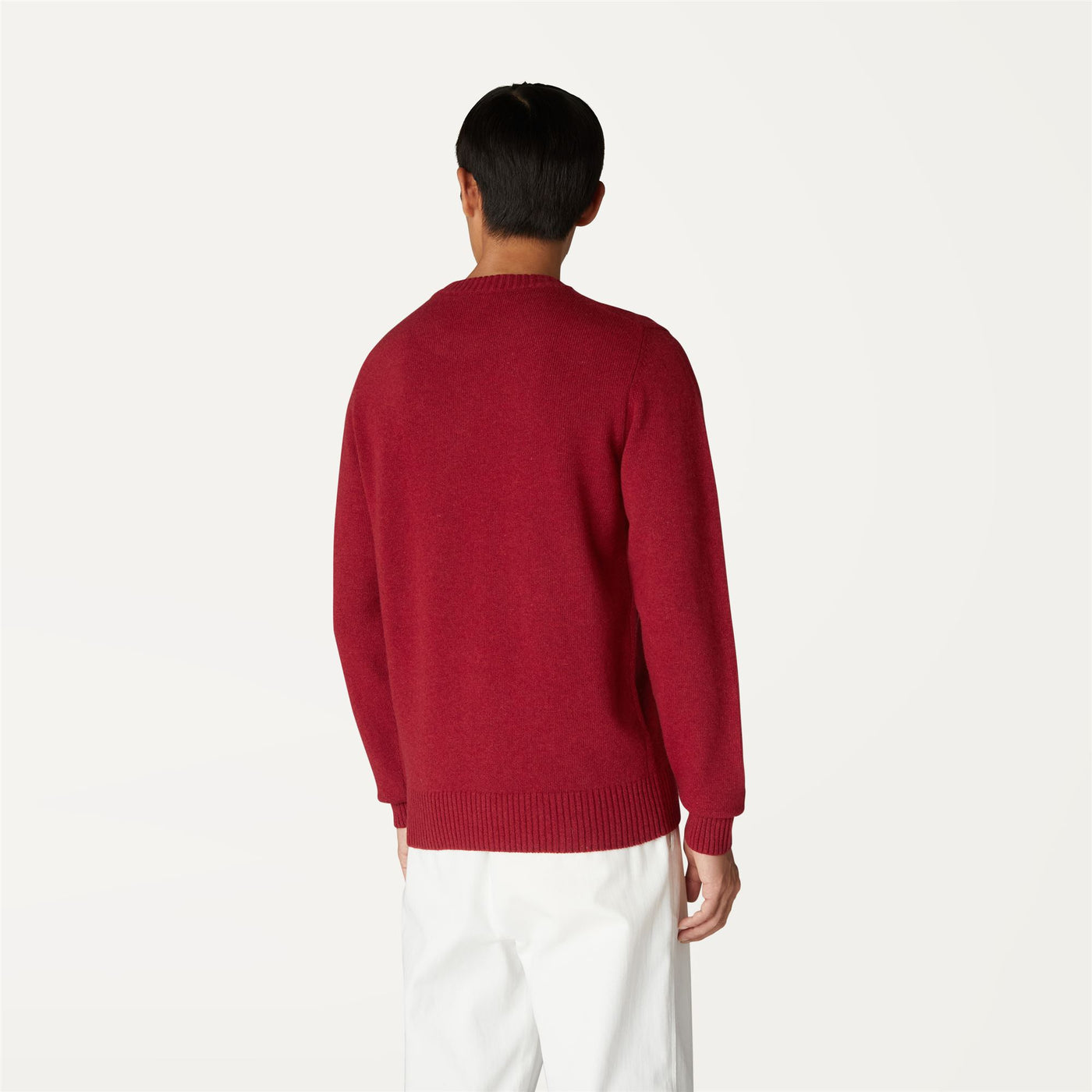 Knitwear Man SEBASTIEN LAMBSWOOL Pull  Over RED DK Dressed Front Double		