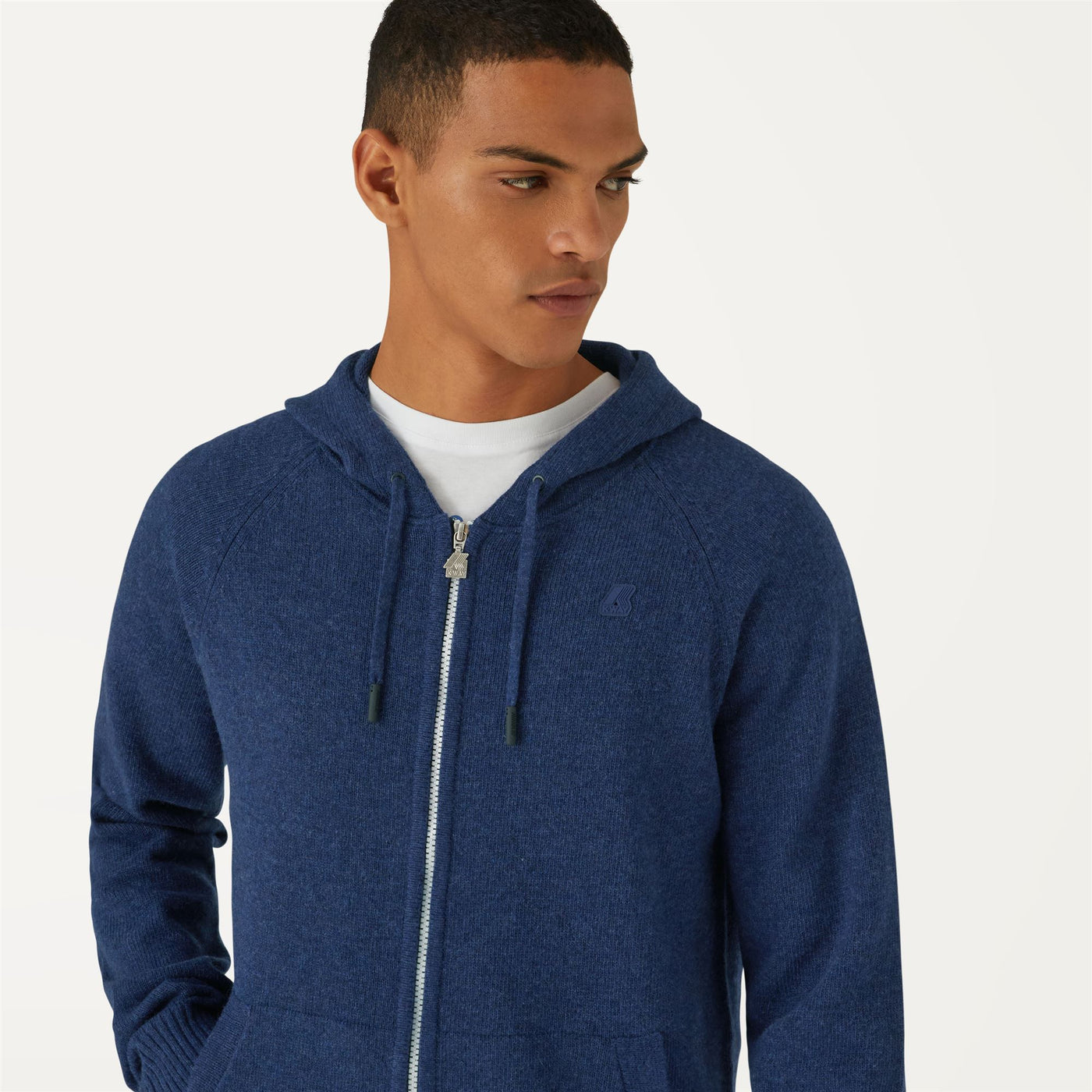 Knitwear Man MARCY LAMBSWOOL Jacket BLUE MEDIEVAL Detail Double				