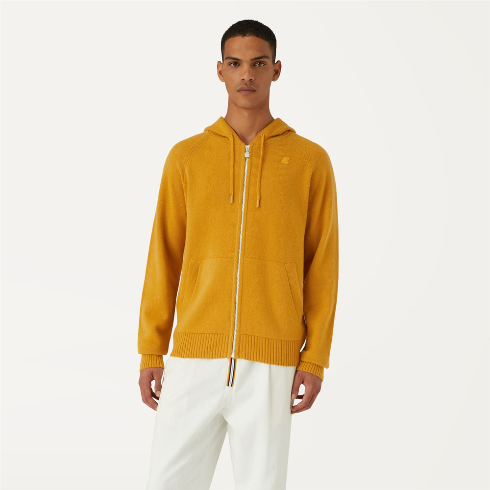 Sunflower Yellow Men's Warm Wool Knit Jacket 02