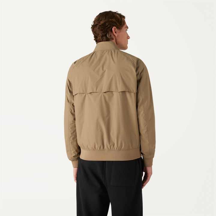 Jackets Man LONDON WARM OTTOMAN Short BEIGE TAUPE - BLACK PURE Dressed Front Double		