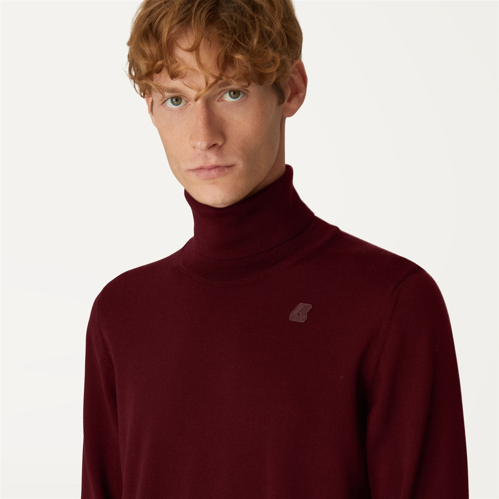 Knitwear Man HENRY MERINO Pull  Over BROWN BLACKENED Detail Double				