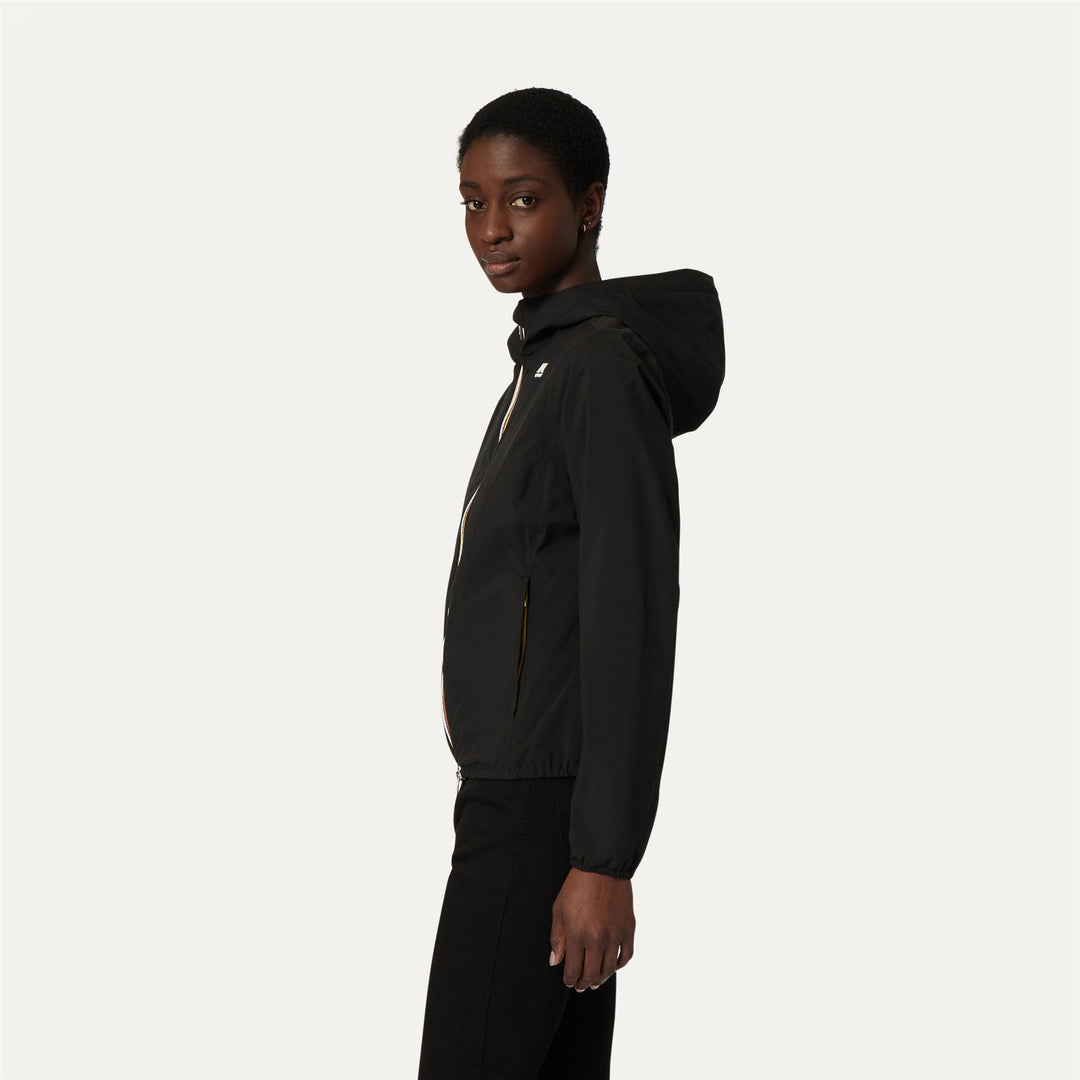 Jackets Woman LILY STRETCH POLY JERSEY Short BLACK PURE Detail (jpg Rgb)			