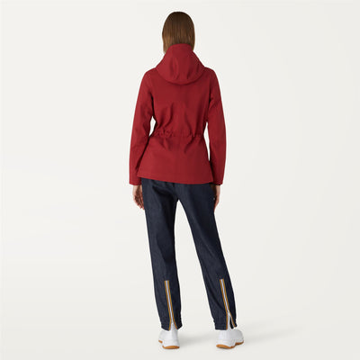 Jackets Woman DORALIE BONDED Mid RED DK - BLUE DEPTH Dressed Front Double		