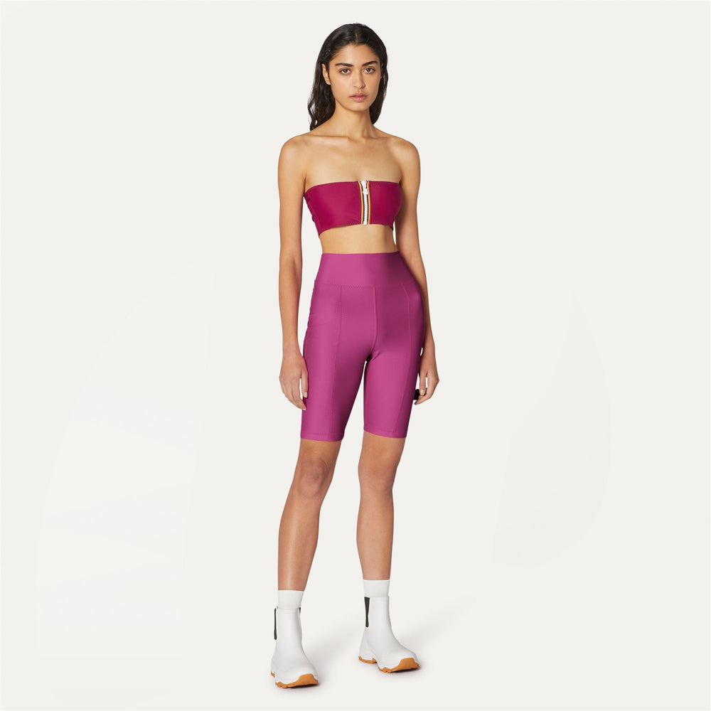 Fuchsia Red Women's Cycling Sport Shorts with Second-Skin Fit 02