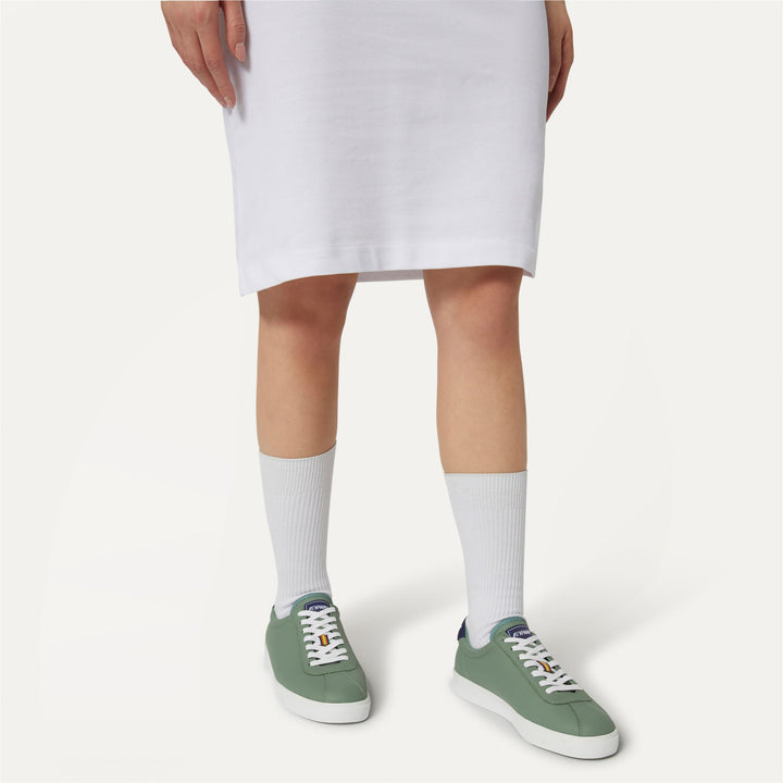 Sneakers Unisex CLUB K Low Cut GREEN BAY - WHITE Dressed Front Double		