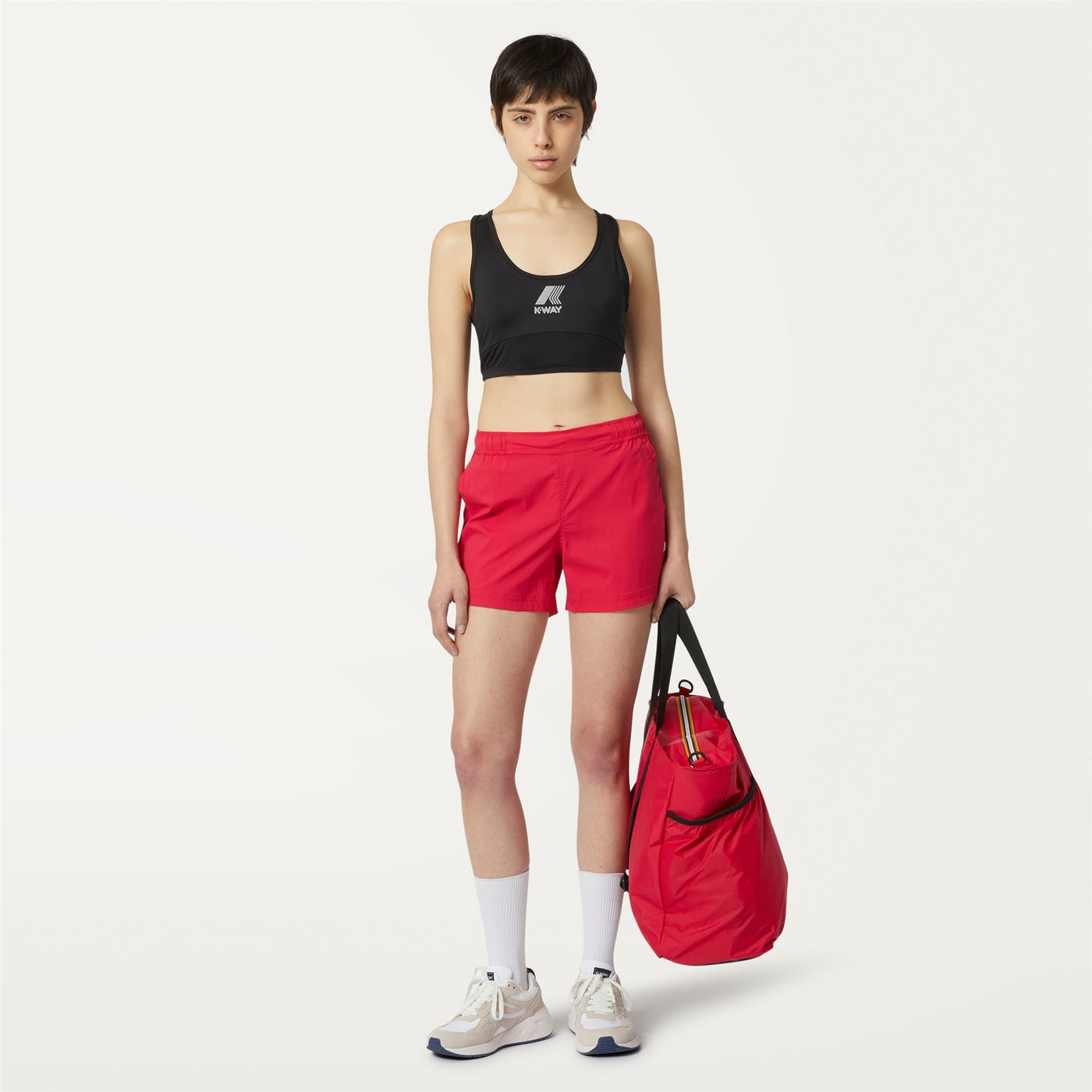 Shorts Woman HYPE Sport  Shorts RED BERRY Dressed Back (jpg Rgb)		