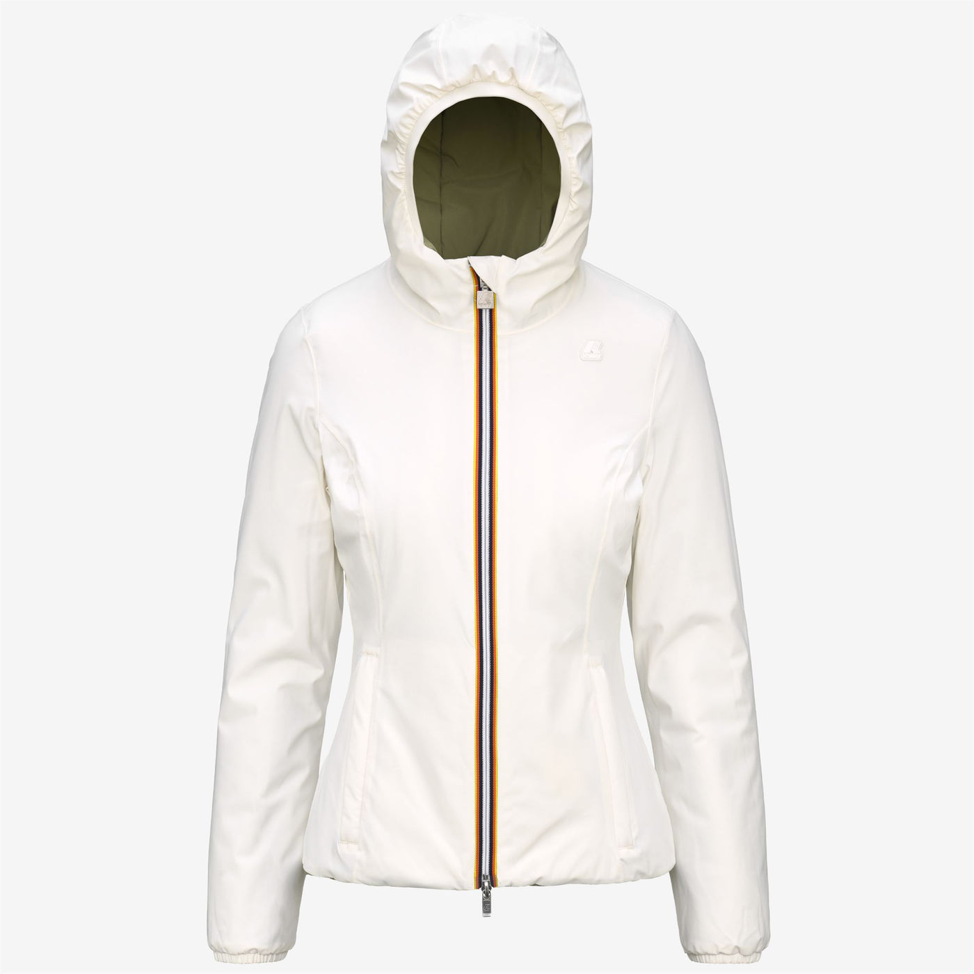 Jackets Woman LILY WARM DOUBLE Short WHITE G-GREEN S Photo (jpg Rgb)			