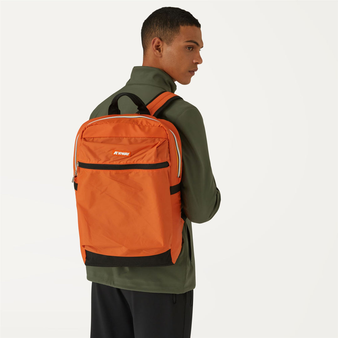 Bags Unisex LAON Backpack ORANGE RUST Detail Double				