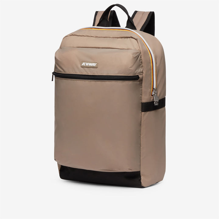 Bags Unisex LAON Backpack BEIGE TAUPE Dressed Front (jpg Rgb)	