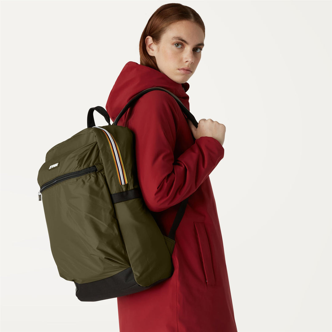 Bags Unisex LAON Backpack GREEN BLACKISH Detail Double				
