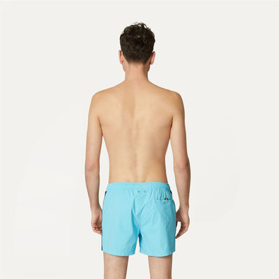 Bathing Suits Man SALT Swimming Trunk AZURE DUSTY Dressed Front Double		