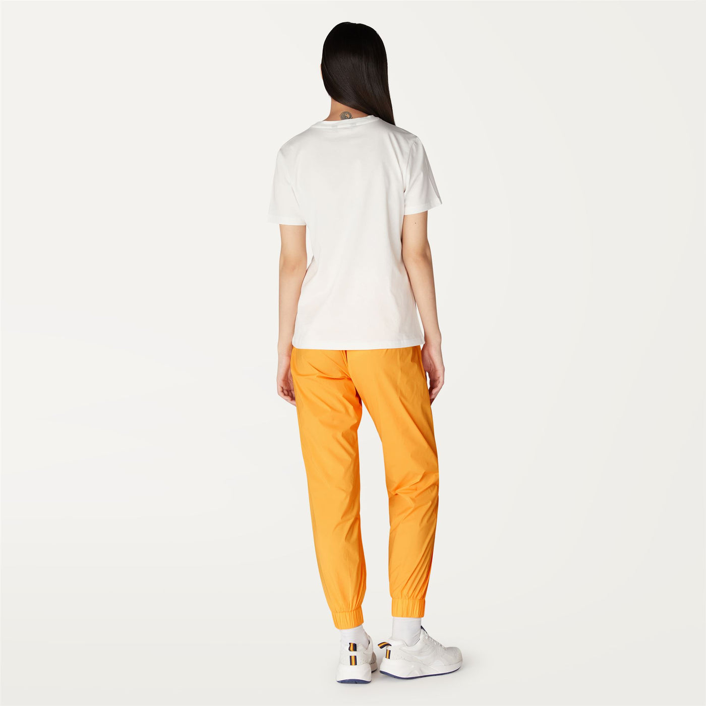 Pants Woman MELLY NY STRETCH Sport Trousers ORANGE SAFFRON Dressed Front Double		
