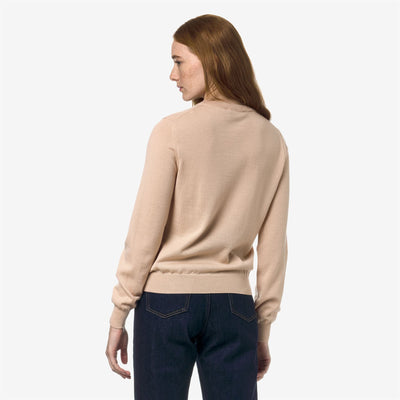 Knitwear Woman ABBI MERINO Pull  Over PINK AMBER Dressed Front Double		