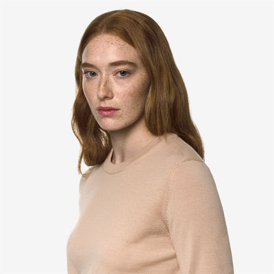 Knitwear Woman ABBI MERINO Pull  Over PINK AMBER Detail Double				