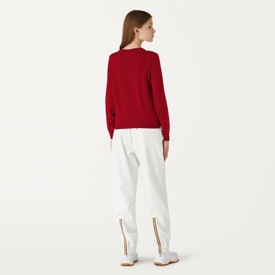 Knitwear Woman ABBI MERINO Pull  Over RED DK Dressed Front Double		