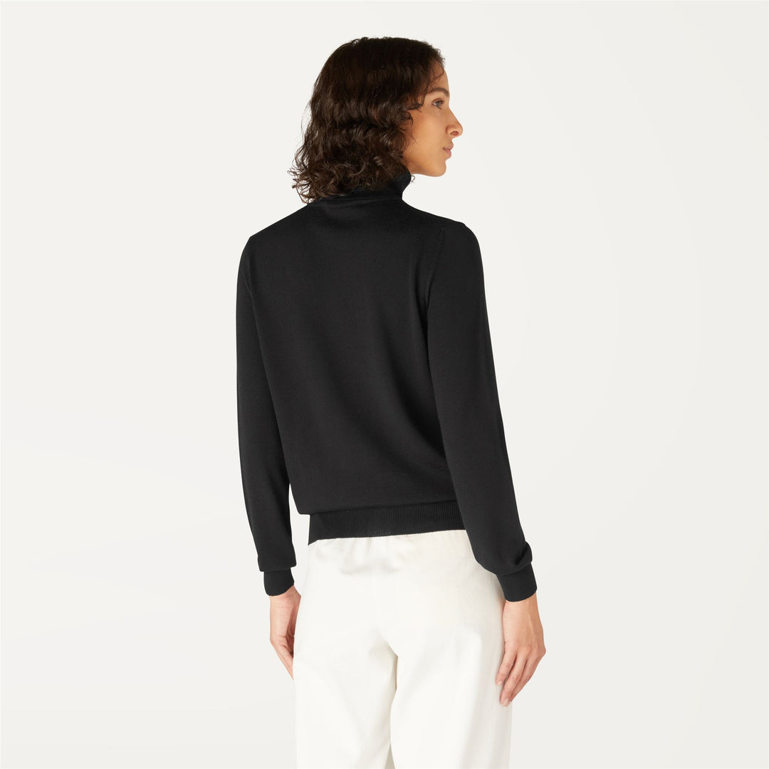 Knitwear Woman SUSIE MERINO Pull  Over BLACK PURE Dressed Front Double		