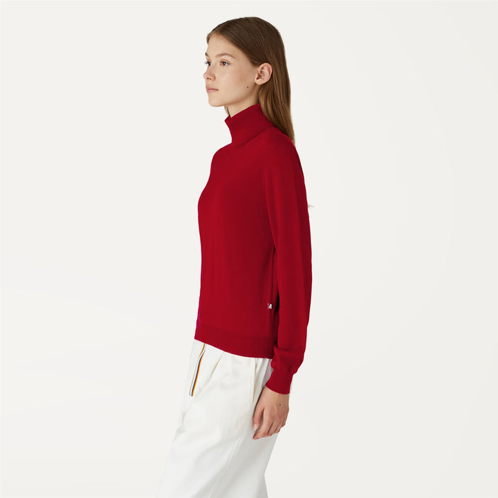 Knitwear Woman SUSIE MERINO Pull  Over RED DK Detail (jpg Rgb)			