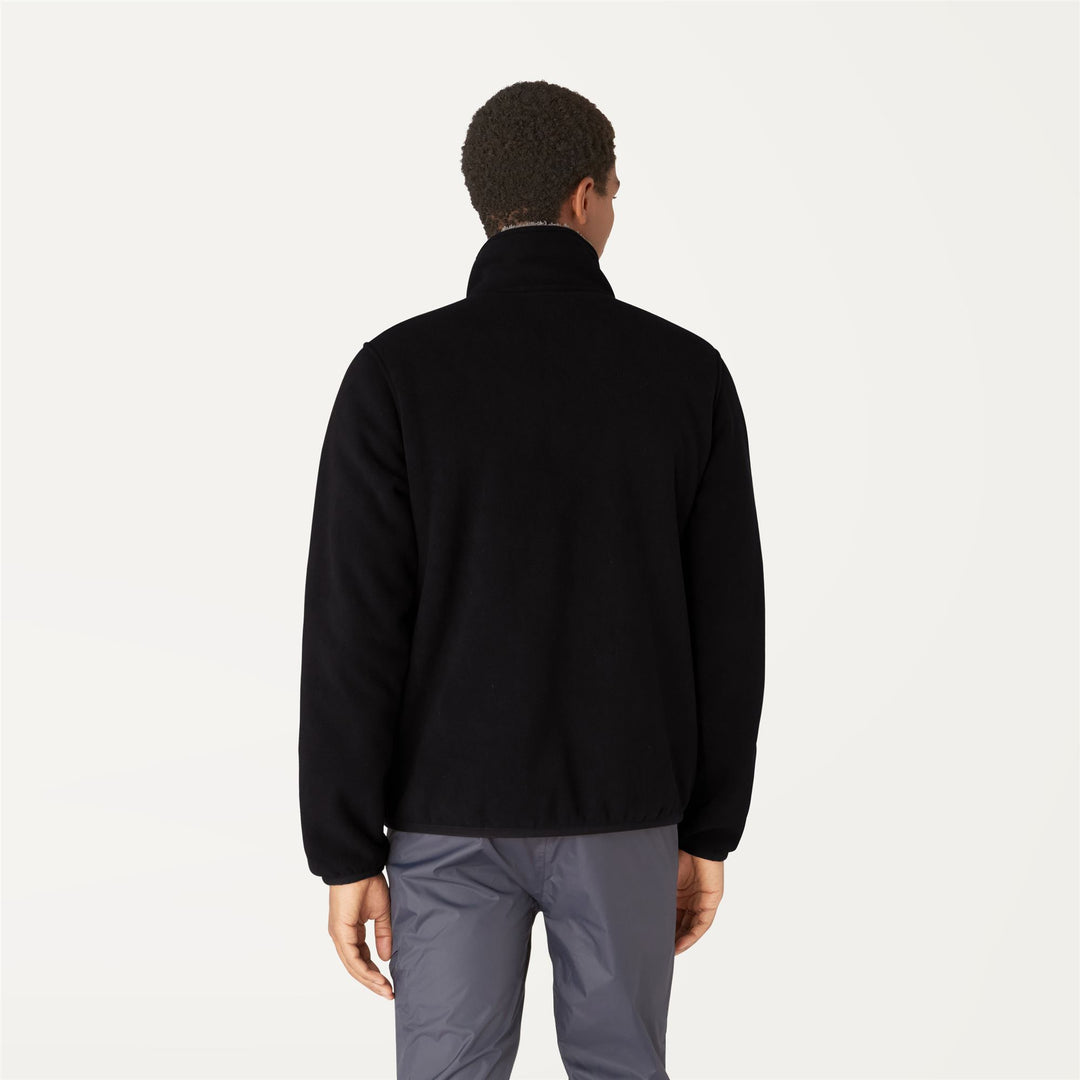 Chaqueta de forro polar gris y negra para hombre con cremallera y bolsillos main