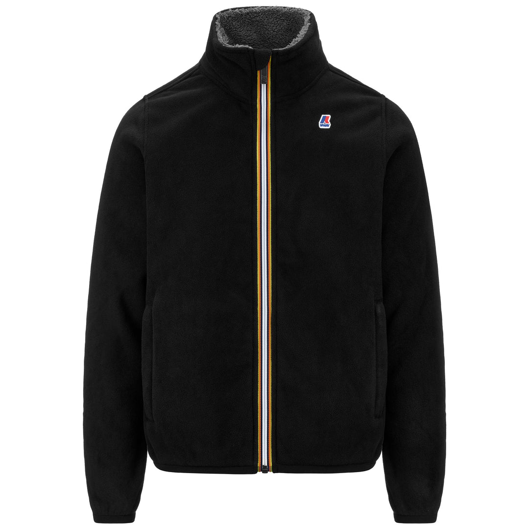 Giacca Fleece Calda Uomo Grigia Nera con Zip e Tasche 01