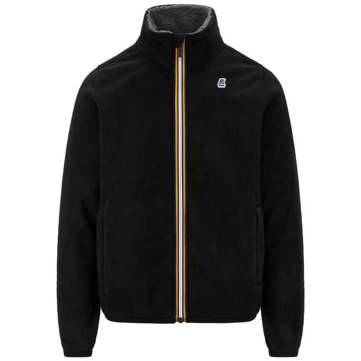 Chaqueta de forro polar gris y negra para hombre con cremallera y bolsillos 1