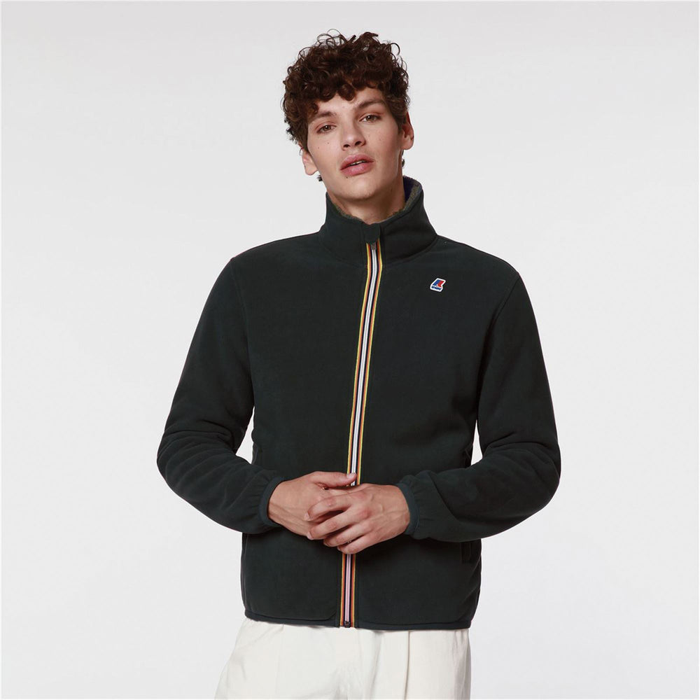 Giacca Fleece Calda Uomo Grigia Nera con Zip e Tasche 02