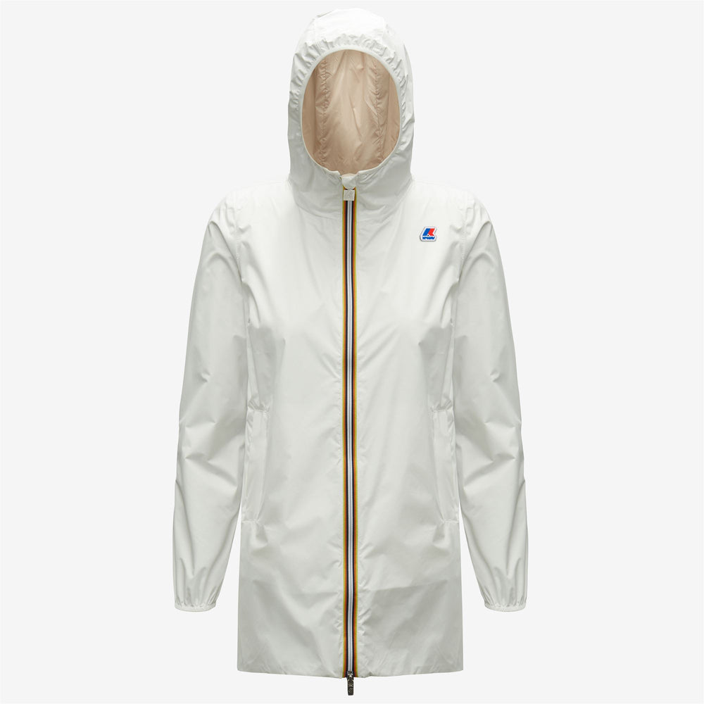 Jackets Woman SOPHIE PLUS.2 DOUBLE Mid WHITE - BEIGE Dressed Front (jpg Rgb)	