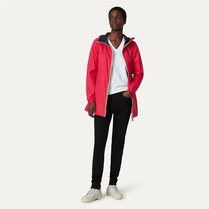 Jackets Woman SOPHIE PLUS.2 DOUBLE Mid RED C-BLUE D Dressed Back (jpg Rgb)		