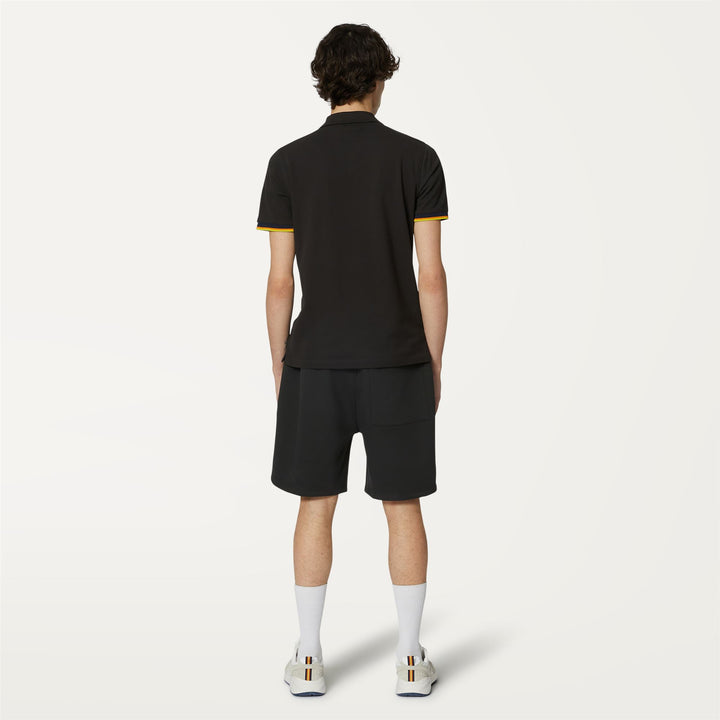 Shorts Man THEOTIME LIGHT SPACER Sport  Shorts BLACK PURE Dressed Front Double		