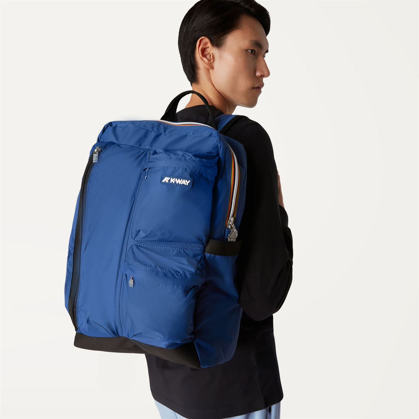 Bags Unisex AMBERT Backpack BLUE DEEP Detail Double				
