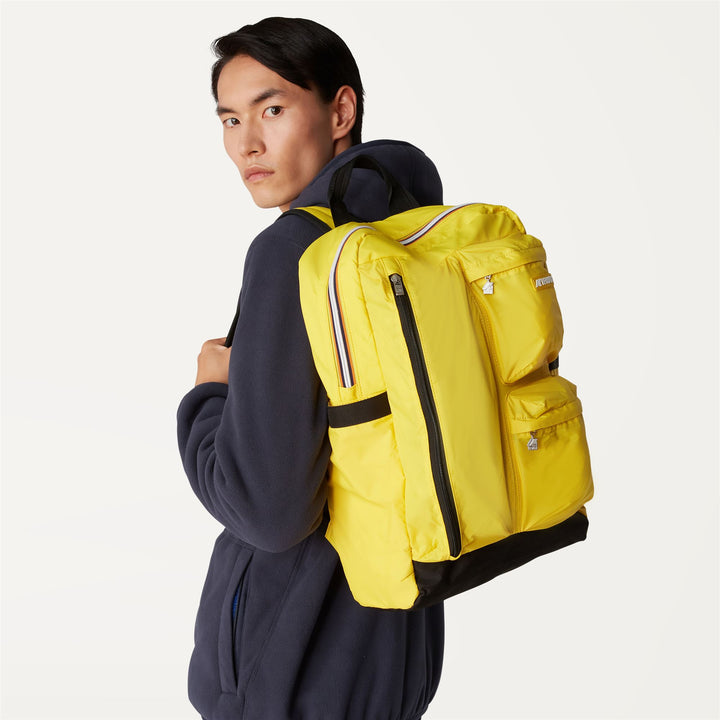 Bags Unisex AMBERT Backpack YELLOW DK Detail Double				