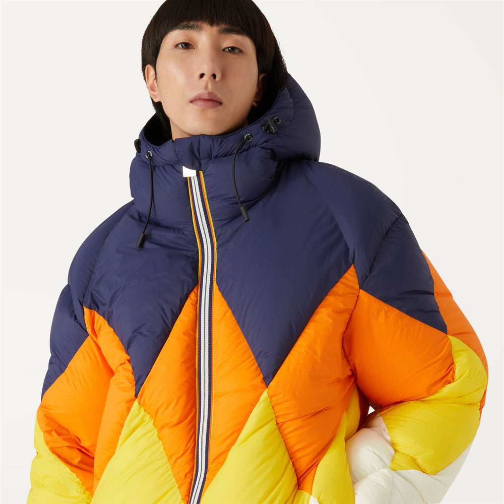 Marine Blue Men's Reversible Wool Down Jacket for City Wear 02