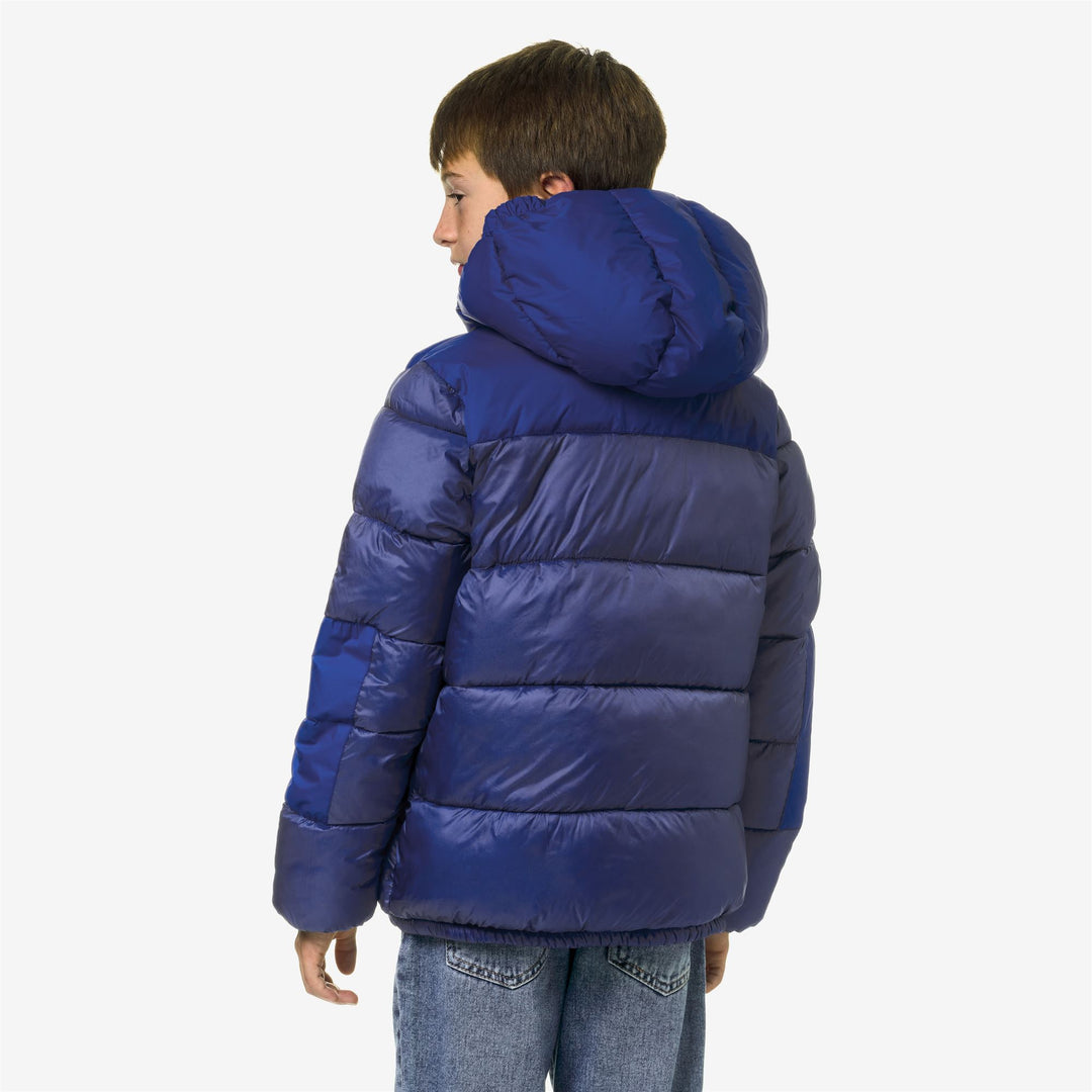 Jackets Kid unisex P. LE VRAI 3.0 CLAUDE HEAVY WARM Mid BLUE ROYAL MARINE Dressed Front Double		