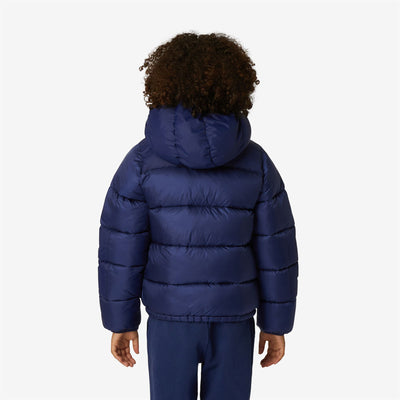 Jackets Kid unisex P. LE VRAI 3.0 CLAUDE HEAVY WARM Mid BLUE MEDIEVAL Dressed Front Double		