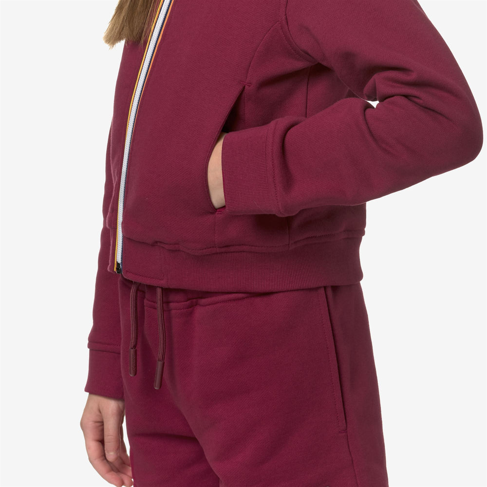 Fleece Girl P. DELINE Jacket RED DK Detail Double				