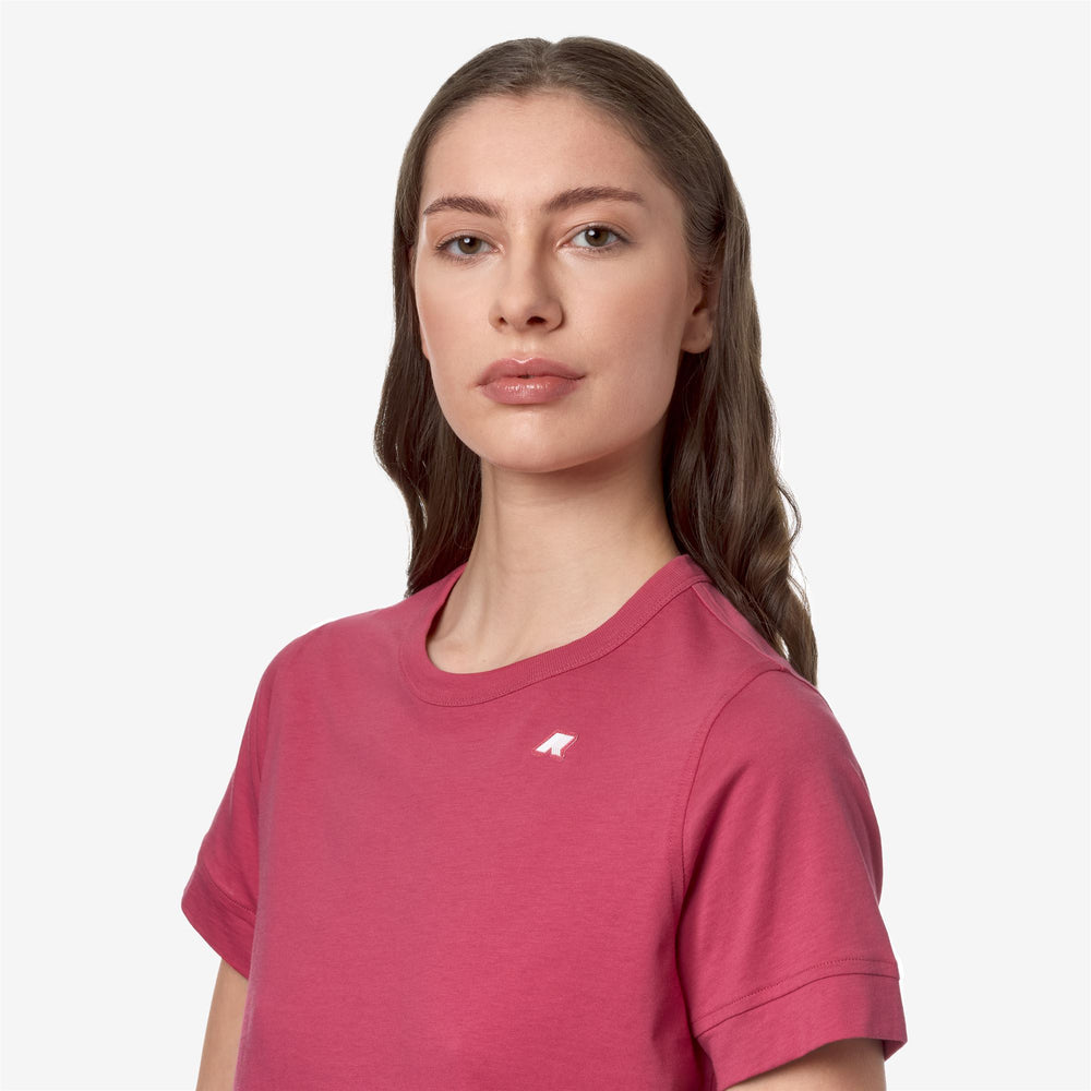 T-ShirtsTop Woman EMEL JERSEY T-Shirt DK PINK Detail Double				