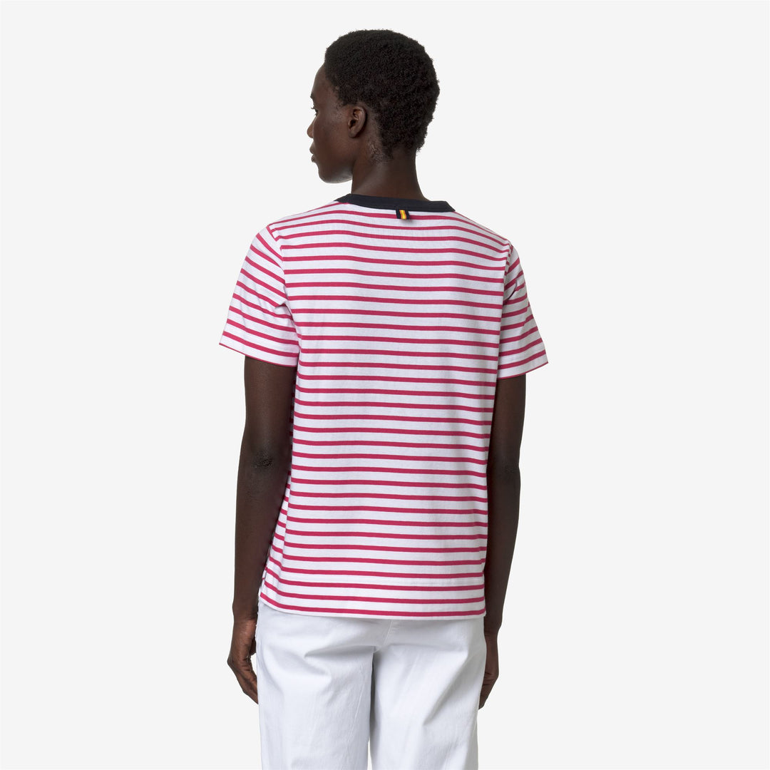 Camiseta de algodón regular gris y rosa para mujer para uso diario main