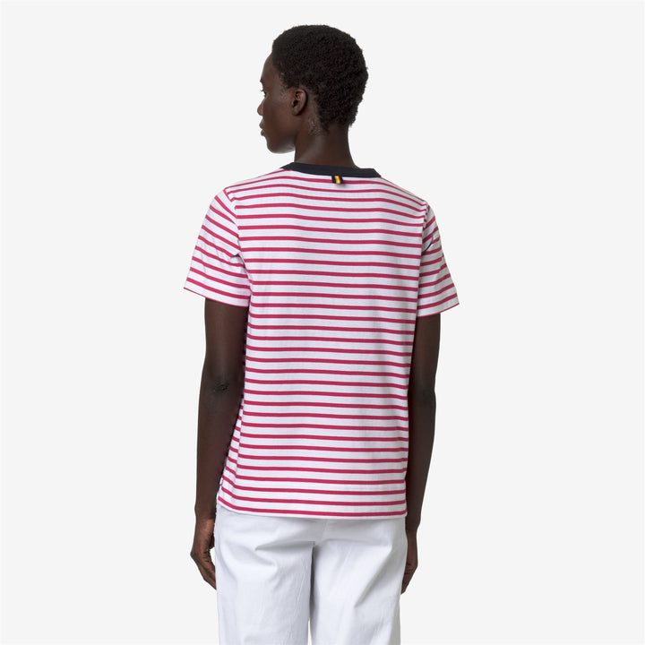 Camiseta de algodón regular gris y rosa para mujer para uso diario 5