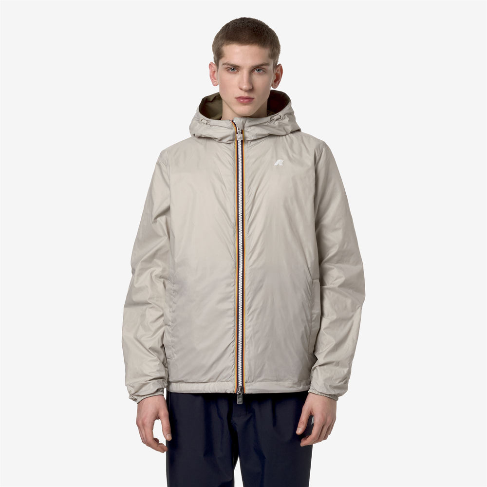Green Beige Men's Reversible Waterproof Short Jacket 02