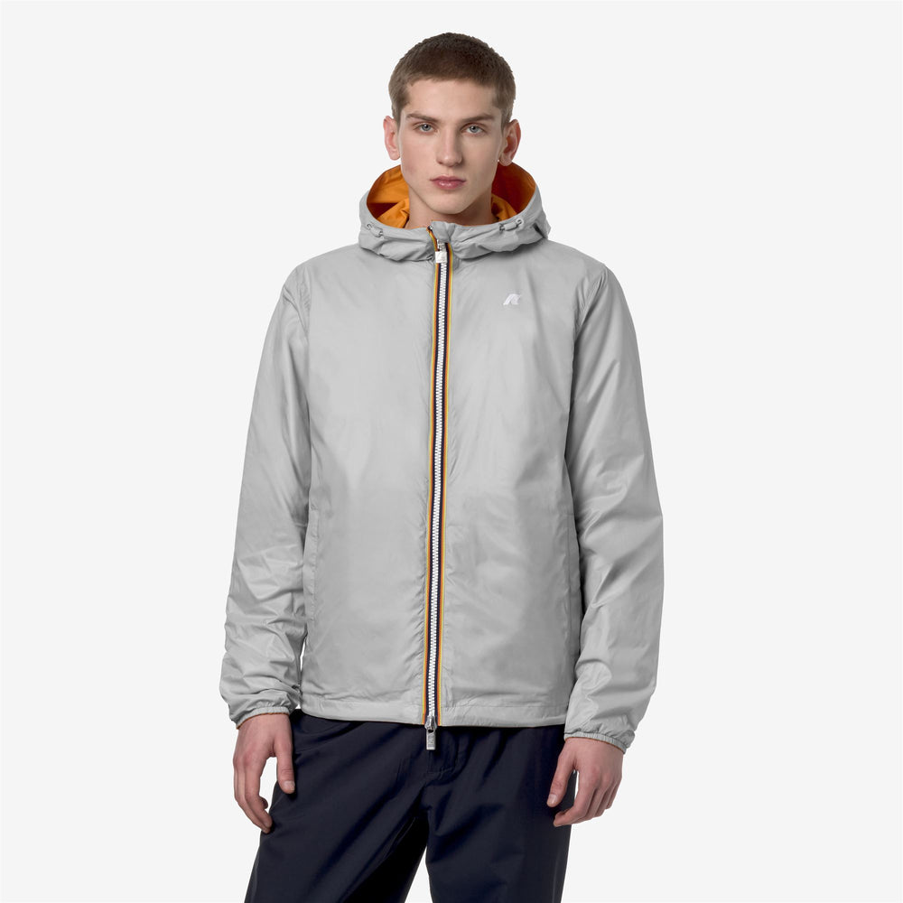 Orange Beige Men's Reversible Waterproof Short Jacket 02