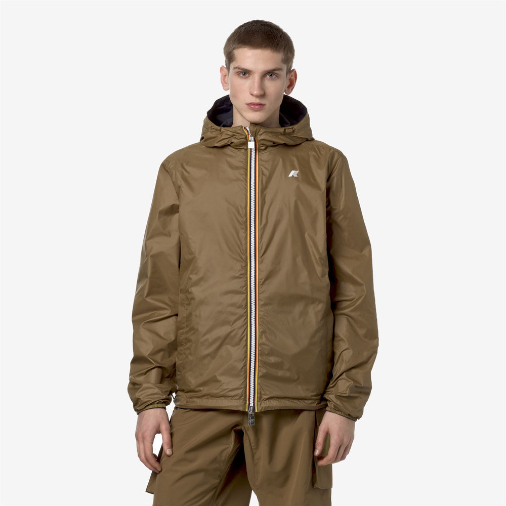 Blue Brown Men's Reversible Waterproof Short Jacket 02